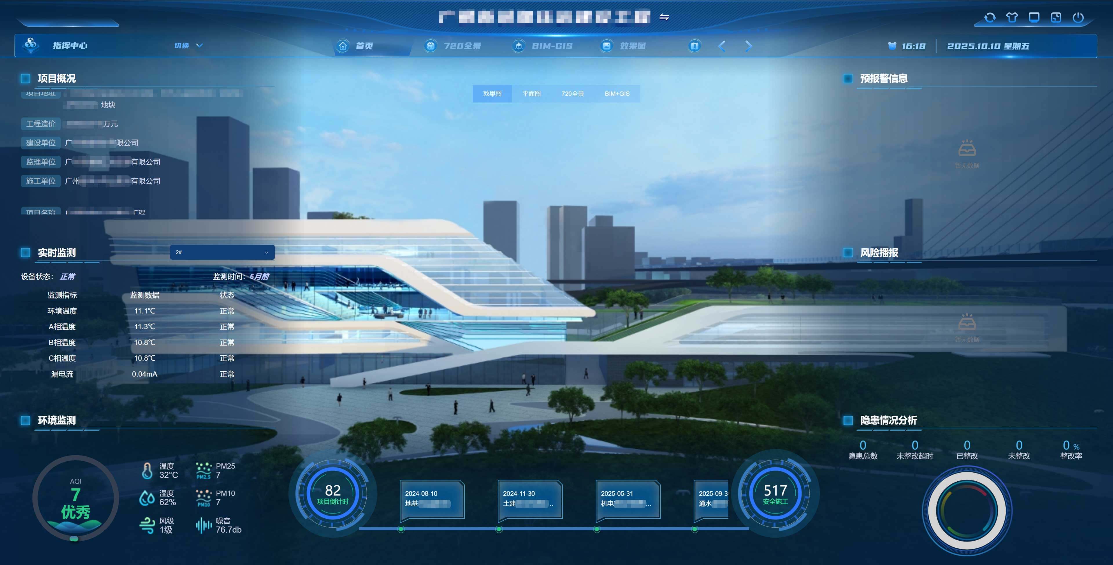 智慧工地-指揮中心大屏